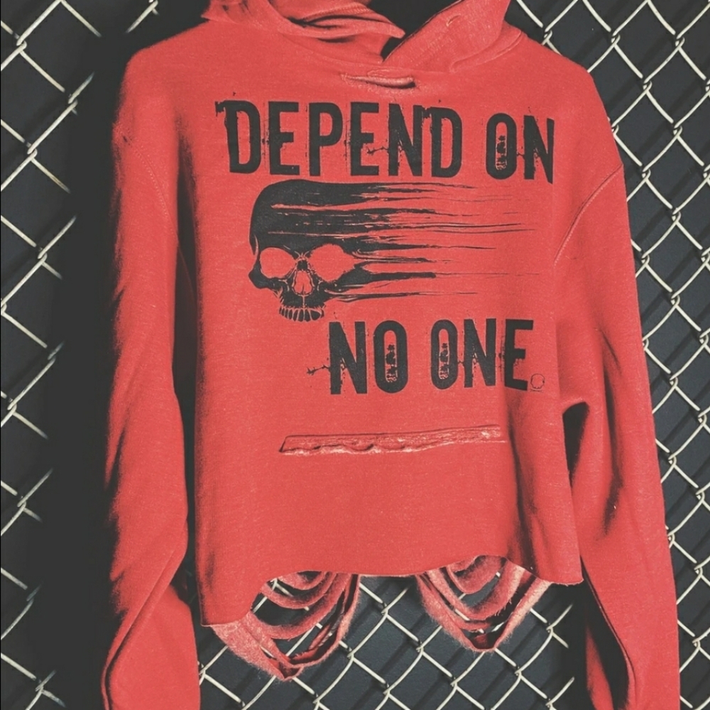 Distressed CROP Hoodie